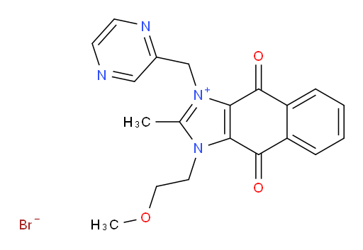 1-(2-methoxyethyl)-2-methyl-4,9-dioxo-3-[(pyrazin-2-yl)methyl]-1H,4H,9H-naphtho[2,3-d]imidazol-3-ium bromide