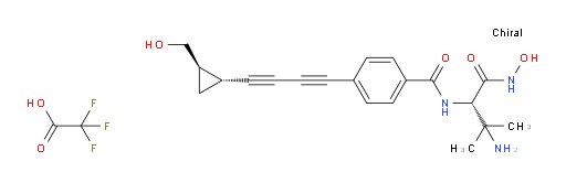 (2S)-3-amino-N-hydroxy-2-[(4-{4-[(1R,2R)-2-(hydroxymethyl)cyclopropyl]buta-1,3-diyn-1-yl}phenyl)formamido]-3-methylbutanamide, trifluoroacetic acid