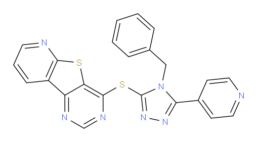 6-{[4-benzyl-5-(pyridin-4-yl)-4H-1,2,4-triazol-3-yl]sulfanyl}-8-thia-3,5,10-triazatricyclo[7.4.0.0,2,7]trideca-1(9),2(7),3,5,10,12-hexaene