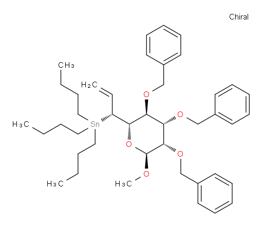 tributyl((R)-1-((2S,3S,4S,5S,6S)-3,4,5-tris(benzyloxy)-6-methoxytetrahydro-2H-pyran-2-yl)allyl)stannane