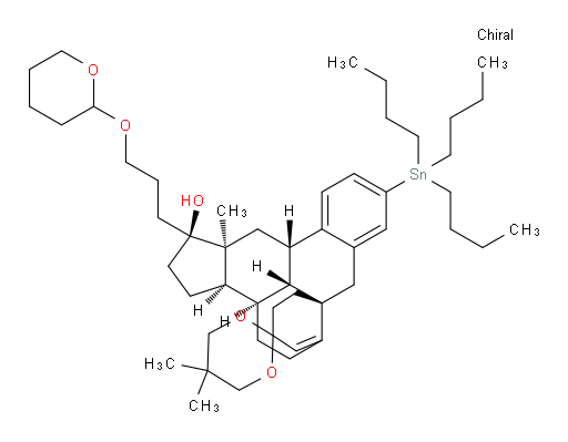 (1S,3aR,3bS,3b1R,9aS,14bS,15aS)-5',5',15a-trimethyl-1-(3-((tetrahydro-2H-pyran-2-yl)oxy)propyl)-12-(tributylstannyl)-1,2,3,3a,3b,3b1,4,5,8,9,10,14b,15,15a-tetradecahydrospiro[benzo[n]indeno[4,5,6-de]anthracene-7,2'-[1,3]dioxan]-1-ol