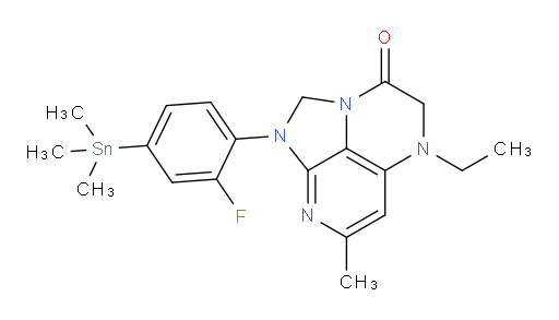 5-ethyl-1-(2-fluoro-4-(trimethylstannyl)phenyl)-7-methyl-4,5-dihydro-1H-1,2a,5,8-tetraazaacenaphthylen-3(2H)-one