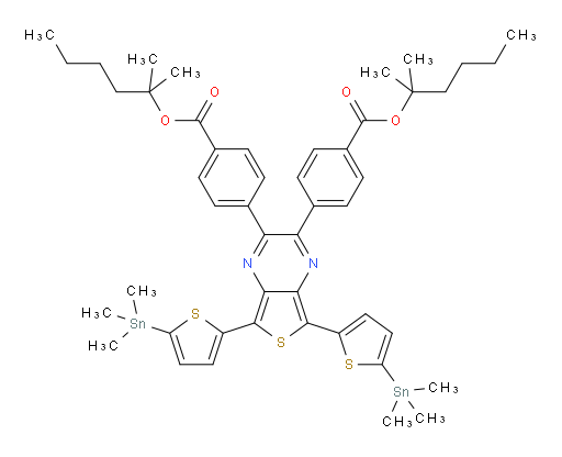bis(2-methylhexan-2-yl) 4,4'-(5,7-bis(5-(trimethylstannyl)thiophen-2-yl)thieno[3,4-b]pyrazine-2,3-diyl)dibenzoate