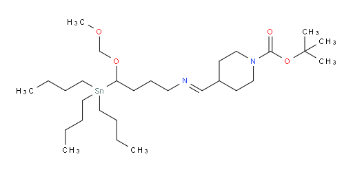 (E)-tert-butyl 4-(((4-(methoxymethoxy)-4-(tributylstannyl)butyl)imino)methyl)piperidine-1-carboxylate