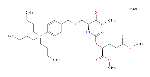 (S)-dimethyl 2-((((R)-1-methoxy-1-oxo-3-((4-(tributylstannyl)benzyl)thio)propan-2-yl)carbamoyl)oxy)pentanedioate