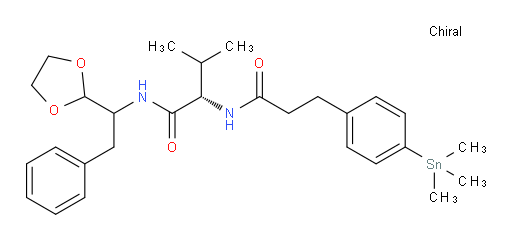 (2S)-N-(1-(1,3-dioxolan-2-yl)-2-phenylethyl)-3-methyl-2-(3-(4-(trimethylstannyl)phenyl)propanamido)butanamide