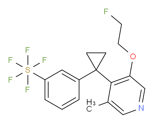 3-(1-(3-(2-fluoroethoxy)-5-methylpyridin-4-yl)cyclopropyl)(pentafluoromercapto)benzene