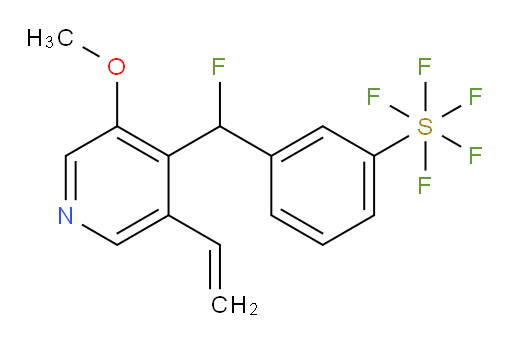3-(fluoro(3-methoxy-5-vinylpyridin-4-yl)methyl)(pentafluoromercapto)benzene