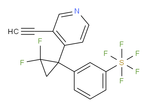 3-(1-(3-ethynylpyridin-4-yl)-2,2-difluorocyclopropyl)(pentafluoromercapto)benzene