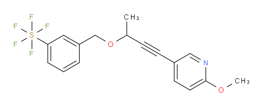 3-(((4-(6-methoxypyridin-3-yl)but-3-yn-2-yl)oxy)methyl)(pentafluoromercapto)benzene