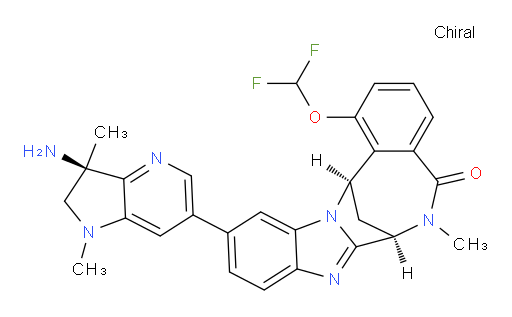 (7R,14R)-11-[(3R)-3-amino-2,3-dihydro-1,3-dimethyl-1H-pyrrolo[3,2-b]pyridin-6-yl]-1-(difluoromethoxy)-6,7-dihydro-6-methyl-7,14-Methanobenzimidazo[1,2-b][2,5]benzodiazocin-5(14H)--one