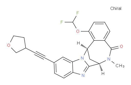 (7R,14R)-1-(difluoromethoxy)-6,7-dihydro-6-methyl-11-[2-(tetrahydro-furan-3-yl)ethynyl]-7,14-Methanobenzimidazo[1,2-b][2,5]benzodiazocin-5(14H)--one