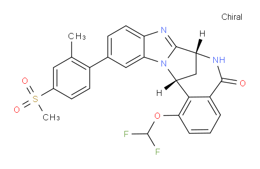 (7R,14R)-1-(Difluoromethoxy)-6,7-dihydro-11-[2-methyl-4-(methylsulfonyl)phenyl]-7,14-methanobenzimidazo[1,2-b][2,5]benzodiazocin-5(14H)--one