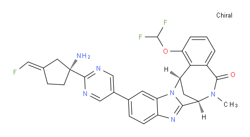 (7R,14R)-11-(2-((R,E)-1-amino-3-(fluoromethylene)cyclopentyl)pyrimidin-5-yl)-1-(difluoromethoxy)-6-methyl-6,7-dihydro-7,14-methanobenzo[f]benzo[4,5]imidazo[1,2-a][1,4]diazocin-5(14H)-one