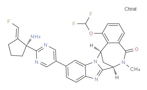 (7R,14R)-11-(2-((R,E)-1-amino-2-(fluoromethylene)cyclopentyl)pyrimidin-5-yl)-1-(difluoromethoxy)-6-methyl-6,7-dihydro-7,14-methanobenzo[f]benzo[4,5]imidazo[1,2-a][1,4]diazocin-5(14H)-one