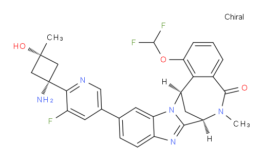 (7R,14R)-11-[6-(cis-1-amino-3-hydroxy-3-methylcyclobutyl)-5-fluoropyridin-3-yl]-1-(difluoromethoxy)-6,7-dihydro-6-methyl-7,14-Methanobenzimidazo[1,2-b][2,5]benzodiazocin-5(14H)--one