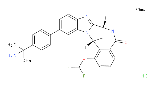(7R,14R)-11-[4-(1-amino-1-methylethyl)phenyl]-1-(difluoromethoxy)-6,7-dihydro-7,14-Methanobenzimidazo[1,2-b][2,5]benzodiazocin-5(14H)--one HCl
