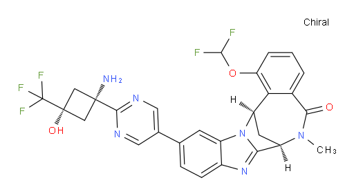 (7R,14R)-11-[2-[cis-1-amino-3-hydroxy-3-(trifluoromethyl)cyclobutyl]pyrimidin-5-yl]-1-(difluoromethoxy)-6,7-dihydro-6-methyl-7,14-Methanobenzimidazo[1,2-b][2,5]benzodiazocin-5(14H)--one