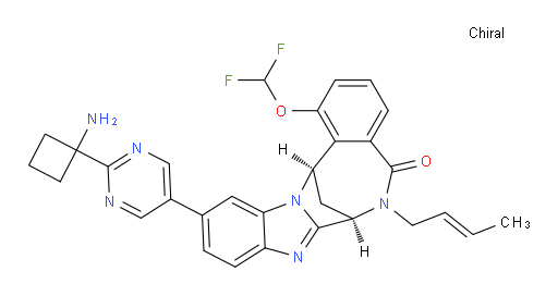 (7R,14R)-11-[2-(1-aminocyclobutyl)-pyrimidin-5-yl]-6-(but-2-en-1-yl)-1-(difluoromethoxy)-6,7-dihydro-7,14-Methanobenzimidazo[1,2-b][2,5]benzodiazocin-5(14H)--one