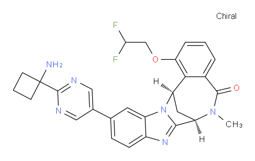(7R,14R)-11-[2-(1-aminocyclobutyl)-pyrimidin-5-yl]-1-(2,2-difluoro-ethoxy)-6,7-dihydro-6-methyl-7,14-Methanobenzimidazo[1,2-b][2,5]benzodiazocin-5(14H)--one