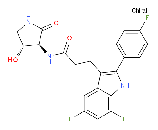 3-(5,7-difluoro-2-(4-fluorophenyl)-1H-indol-3-yl)-N-((3S,4R)-4-hydroxy-2-oxopyrrolidin-3-yl)propanamide