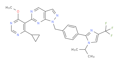 6-(4-Cyclopropyl-6-methoxy-5-pyrimidinyl)-1-[[4-[1-(1-methylethyl)-4-(trifluoromethyl)-1H-imidazol-2-yl]phenyl]methyl]-1H-pyrazolo[3,4-d]pyrimidine