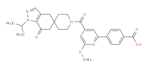 4-(4-(1-isopropyl-7-oxo-1,4,6,7-tetrahydrospiro[indazole-5,4'-piperidin]-1'-ylcarbonyl)-6-methoxypyridin-2-yl)benzoic acid