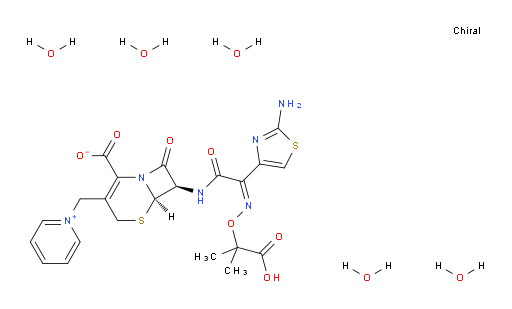 (6R,7R)-7-((Z)-2-(2-aminothiazol-4-yl)-2-(((2-carboxypropan-2-yl)oxy)imino)acetamido)-8-oxo-3-(pyridin-1-ium-1-ylmethyl)-5-thia-1-azabicyclo[4.2.0]oct-2-ene-2-carboxylate hydrate