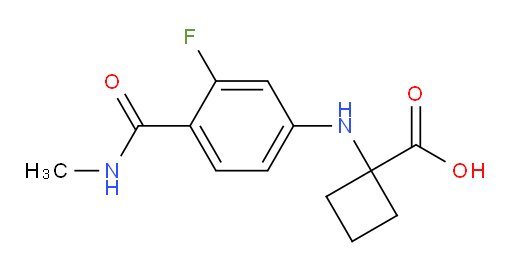 1-((3-fluoro-4-(methylcarbamoyl)phenyl)amino)cyclobutanecarboxylic acid