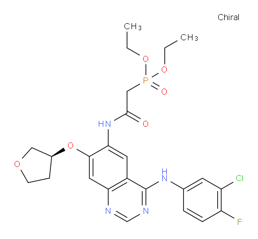 Diethyl P-[2-[[4-[(3-chloro-4-fluorophenyl)amino]-7-[[(3S)-tetrahydro-3-furanyl]oxy]-6-quinazolinyl]amino]-2-oxoethyl]phosphonate