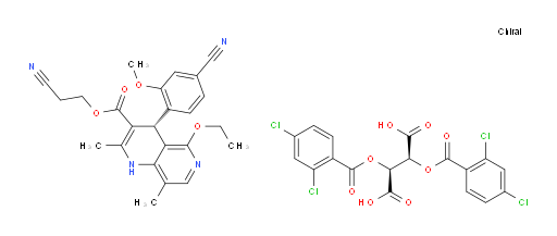 (R)-2-cyanoethyl 4-(4-cyano-2-methoxyphenyl)-5-ethoxy-2,8-dimethyl-1,4-dihydro-1,6-naphthyridine-3-carboxylate (2S,3S)-2,3-bis((2,4-dichlorobenzoyl)oxy)succinate