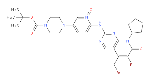 2-((6-bromo-5-(bromomethyl)-8-cyclopentyl-7-oxo-7,8-dihydropyrido[2,3-d]pyrimidin-2-yl)amino)-5-(4-(tert-butoxycarbonyl)piperazin-1-yl)pyridine 1-oxide