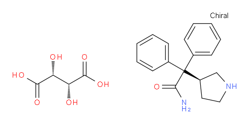 (S)-2,2-diphenyl-2-(pyrrolidin-3-yl)acetamide (2R,3R)-2,3-dihydroxysuccinate