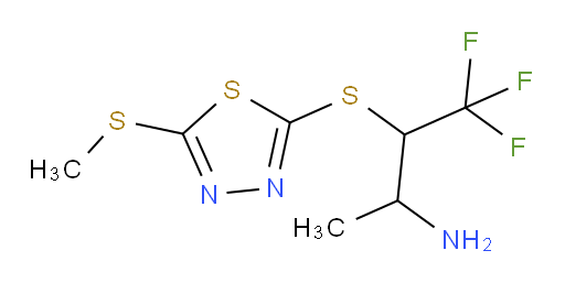 4,4,4-trifluoro-3-((5-(methylthio)-1,3,4-thiadiazol-2-yl)thio)butan-2-amine