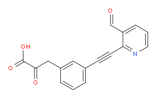 3-(3-((3-formylpyridin-2-yl)ethynyl)phenyl)-2-oxopropanoic acid