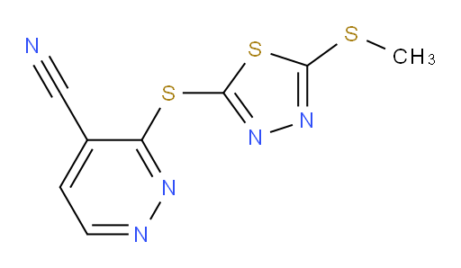 3-((5-(methylthio)-1,3,4-thiadiazol-2-yl)thio)pyridazine-4-carbonitrile
