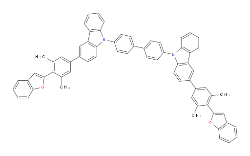 4,4'-bis(3-(4-(benzofuran-2-yl)-3,5-dimethylphenyl)-9H-carbazol-9-yl)-1,1'-biphenyl