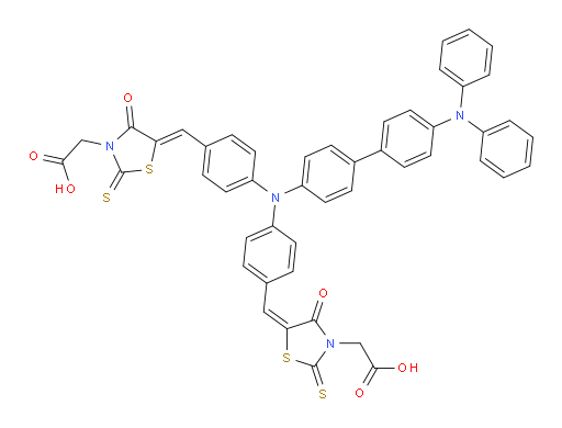 2-((E)-5-(4-((4-((Z)-(3-(carboxymethyl)-4-oxo-2-thioxothiazolidin-5-ylidene)methyl)phenyl)(4'-(diphenylamino)-[1,1'-biphenyl]-4-yl)amino)benzylidene)-4-oxo-2-thioxothiazolidin-3-yl)acetic acid