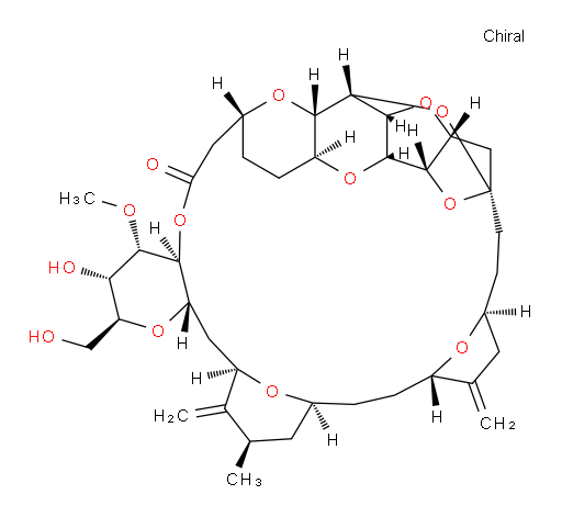 L-erythro-L-talo-L-ido-D-galacto-D-allo-14-Tetratriacontulo-14,11-furanosonic acid, 3,7:6,10:8,14:9,12:17,20:23,27:29,33-heptaanhydro-2,4,5,13,15,16,18,19,21,22,24,25,26,28-tetradecadeoxy-25-methyl-31-O-methyl-19,26-bis(methylene)-, 1,30-lactone, (14S)- (9CI)