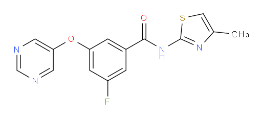 3-fluoro-N-(4-methylthiazol-2-yl)-5-(pyrimidin-5-yloxy)benzamide