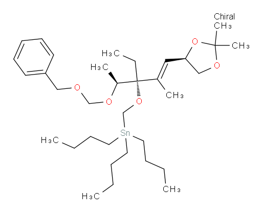 (5S,6R)-9,9-dibutyl-6-((E)-1-((R)-2,2-dimethyl-1,3-dioxolan-4-yl)prop-1-en-2-yl)-6-ethyl-5-methyl-1-phenyl-2,4,7-trioxa-9-stannatridecane