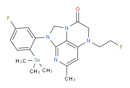 1-(5-fluoro-2-(trimethylstannyl)phenyl)-5-(2-fluoroethyl)-7-methyl-4,5-dihydro-1H-1,2a,5,8-tetraazaacenaphthylen-3(2H)-one