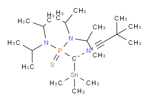N-((bis(diisopropylamino)phosphorothioyl)(trimethylstannyl)methylene)-2,2-dimethylpropan-1-ide-1-iminium