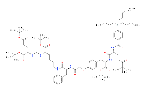 (4S,11S,15S)-tri-tert-butyl 4-benzyl-1-(4-((S)-3-(tert-butoxy)-2-((S)-6,6-dimethyl-5-oxo-2-(4-(tributylstannyl)benzamido)heptanamido)-3-oxopropyl)phenoxy)-2,5,13-trioxo-3,6,12,14-tetraazaheptadecane-11,15,17-tricarboxylate
