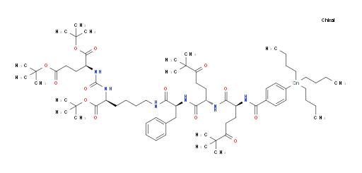 (3S,6S,9S,16S,20S)-tri-tert-butyl 9-benzyl-3,6-bis(4,4-dimethyl-3-oxopentyl)-1,4,7,10,18-pentaoxo-1-(4-(tributylstannyl)phenyl)-2,5,8,11,17,19-hexaazadocosane-16,20,22-tricarboxylate