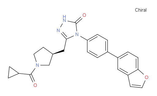 4-[4-(1-benzofuran-5-yl)phenyl]-3-{[(3S)-1-cyclopropanecarbonylpyrrolidin-3-yl]methyl}-4,5-dihydro-1H-1,2,4-triazol-5-one