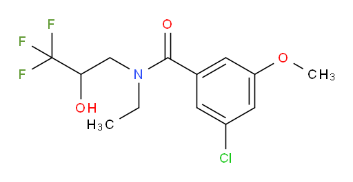 3-chloro-N-ethyl-5-methoxy-N-(3,3,3-trifluoro-2-hydroxypropyl)benzamide