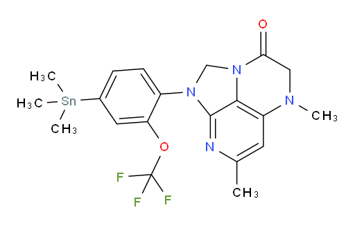 5,7-dimethyl-1-(2-(trifluoromethoxy)-4-(trimethylstannyl)phenyl)-4,5-dihydro-1H-1,2a,5,8-tetraazaacenaphthylen-3(2H)-one