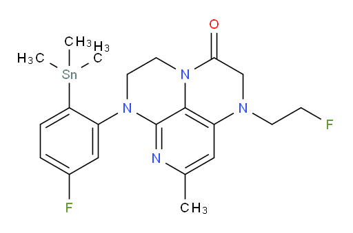 6-(5-fluoro-2-(trimethylstannyl)phenyl)-1-(2-fluoroethyl)-8-methyl-1,2,5,6-tetrahydro-1,3a,6,7-tetraazaphenalen-3(4H)-one