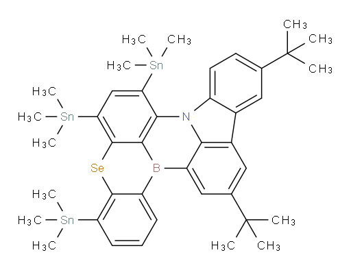 11,14-di-tert-butyl-4,6,8-tris(trimethylstannyl)-5-selena-8b-aza-15b-borabenzo[a]naphtho[1,2,3-hi]aceanthrylene